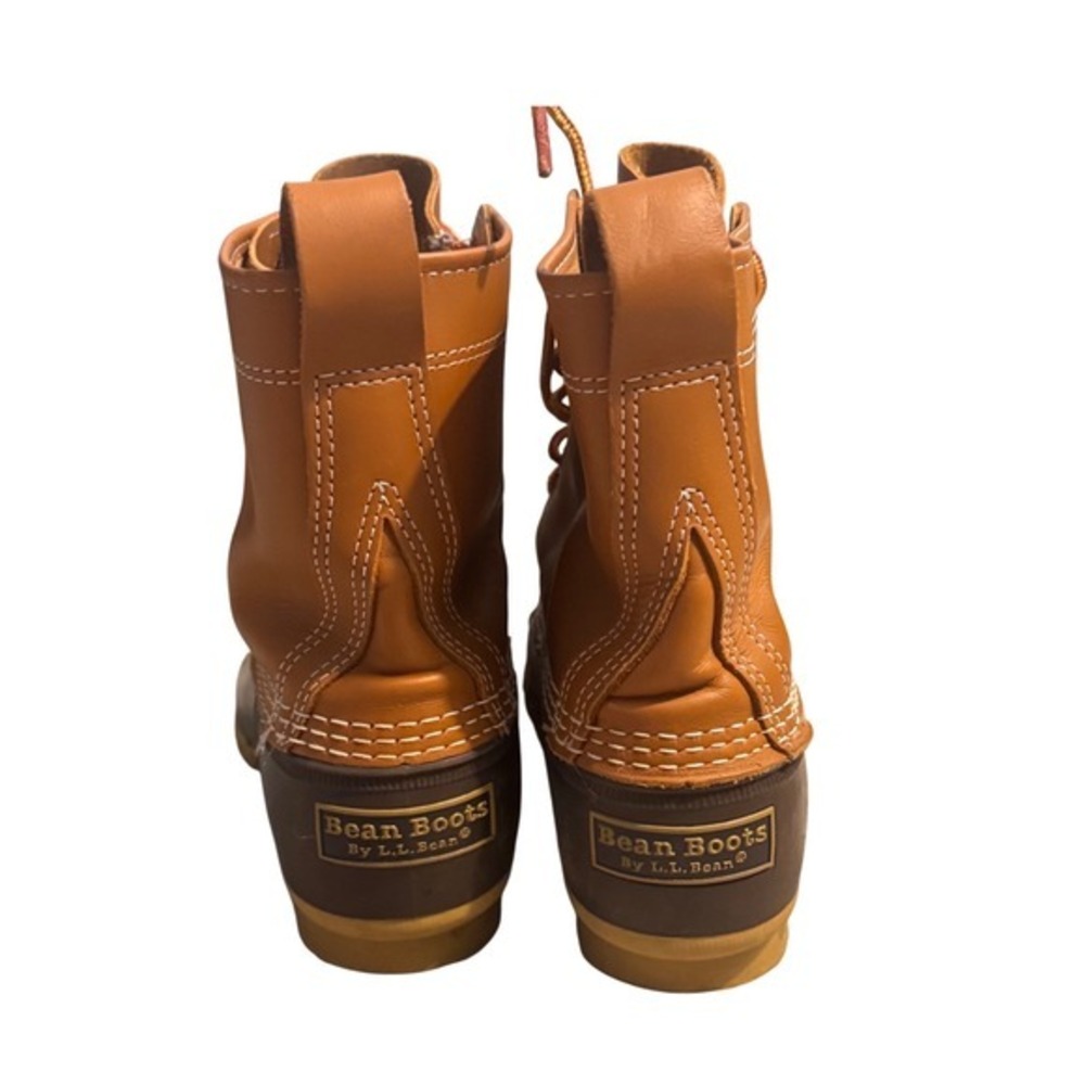 L.L. Bean Duck Boots Womens 8 Brown Tan Excellent 8" Waterproof Leather Made USA - Picture 8 of 10